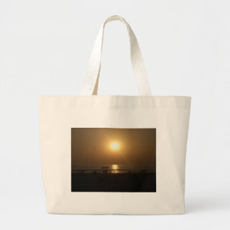 Golden Summer Sunset Reflection on the Beach Large Tote Bag