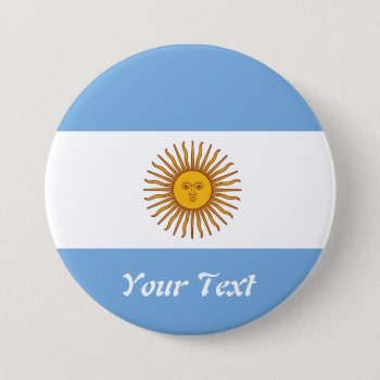 Golden Sun Argentina Flag Badge Name Tag Pinback Button by DigitalDreambuilder at Zazzle