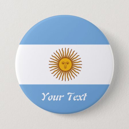 Golden Sun Argentina Flag Badge Name Tag Pinback Button