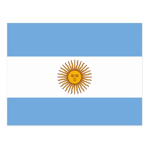 Golden Sun Argentina Flag Postcard | Zazzle