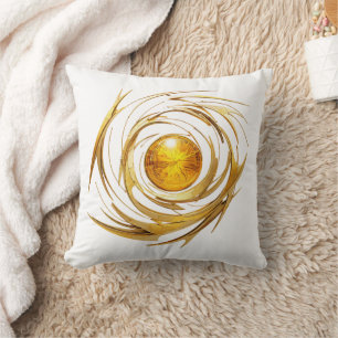 Golden Sun Art Throw Pillow