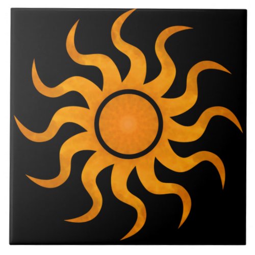 Golden Sun Black Tile _ Large