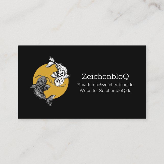 Golden Sun Koi Carps Business Card (Front)