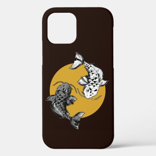 Golden Sun Koi Carps iPhone 12 Case