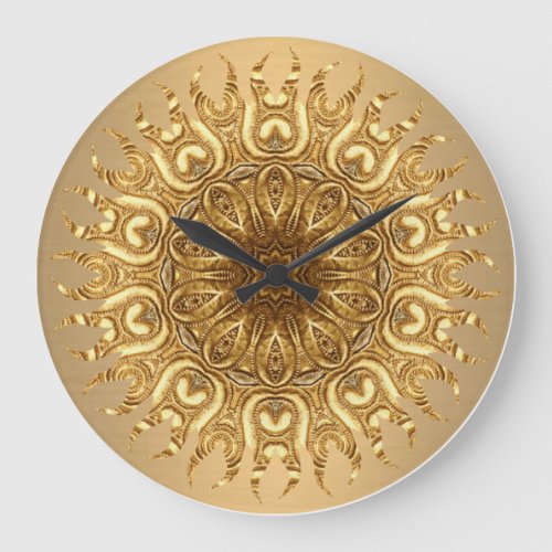 Golden Sun Large Clock