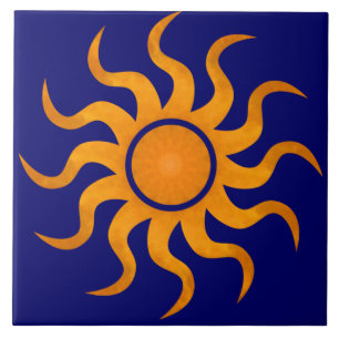 Golden Sun Midnight Blue Tile - Large