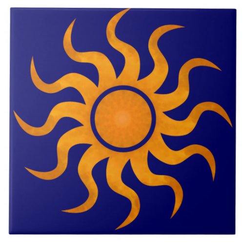 Golden Sun Midnight Blue Tile _ Large