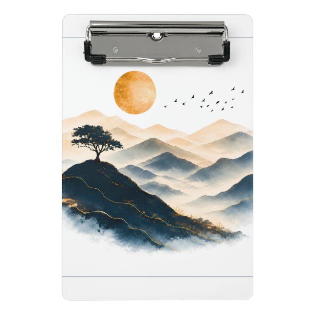 Golden Sun Mountain Landscape Clipboard (Front)