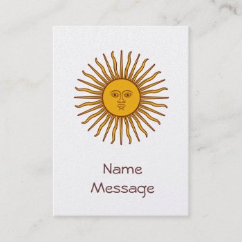 Golden Sun Of May Argentina Flag Business Card by DigitalDreambuilder at Zazzle