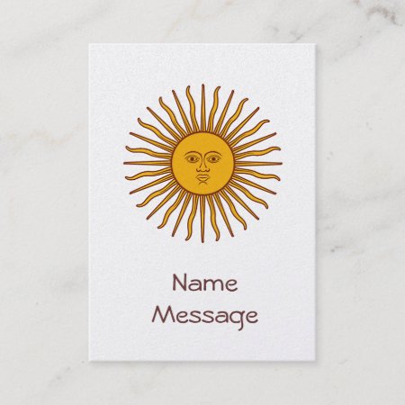Golden Sun Of May Argentina Flag Business Card