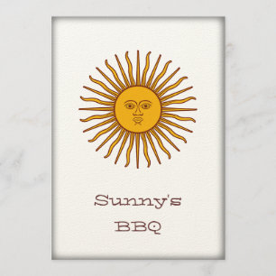 Golden Sun of May BBQ Party Invite