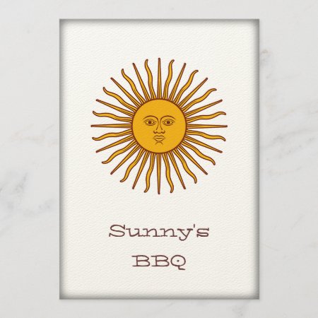 Golden Sun Of May Bbq Party Invite