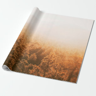 GOLDEN SUN OVER A FOREST WRAPPING PAPER