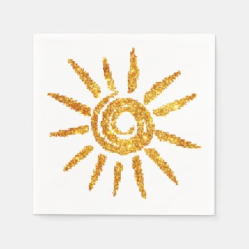 Golden Sun Paper Napkins by 85leobar85 at Zazzle