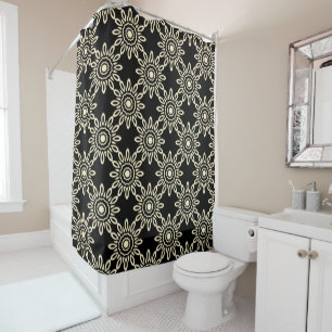 Golden Sun Retro Shower Curtain