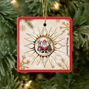 "Golden Sun Rise" Ceramic Ornament