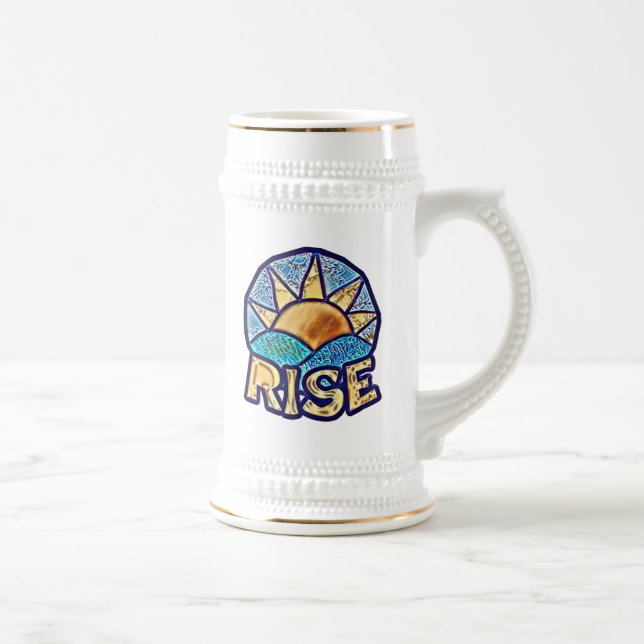Golden Sun Rise ~ Uplifting Message Beer Stein (Right)