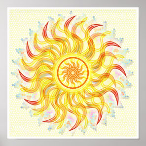 Golden Sun Sparkling Chakra Poster