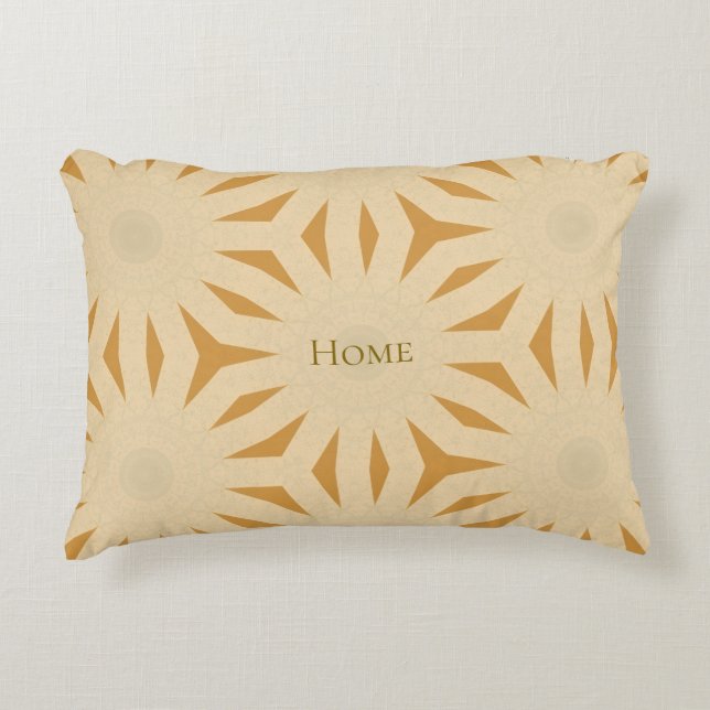 Golden Sunburst Geometry Accent Pillow (Front)