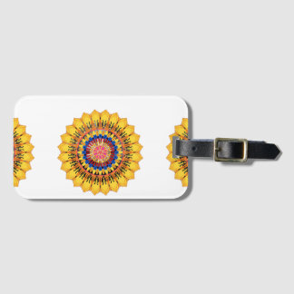 Golden sunburst luggage tag