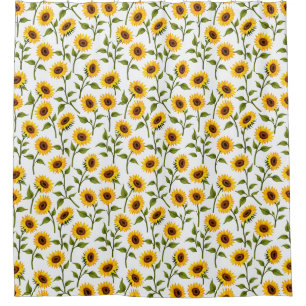 Golden Sunflower Bliss Shower Curtain
