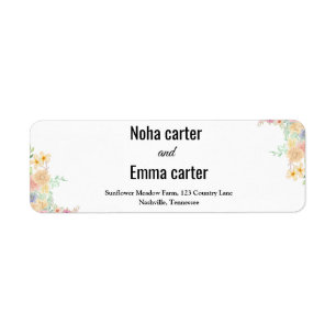 Golden Sunflower butterfly Meadow Wedding Label