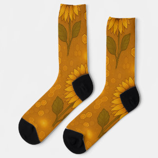 Golden Sunflower Comb – Honey Glow Cottagecore Socks