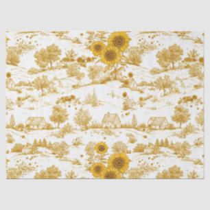 Golden Sunflower Cottagecore Countryside Toile Tissue Paper