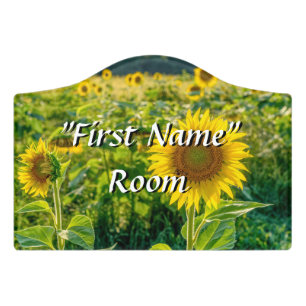 Golden Sunflower Field Room Sign