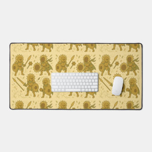 Golden Sunflower Fighter Art Desk Mat