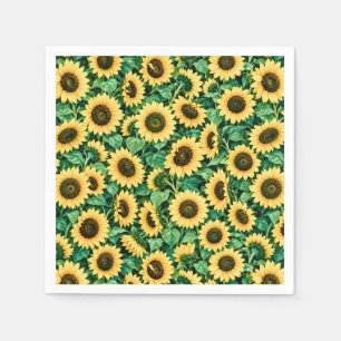 Golden Sunflower Garden Napkins