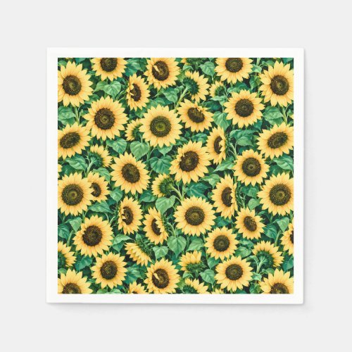 Golden Sunflower Garden Napkins