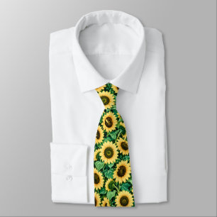 Golden Sunflower Garden Neck Tie