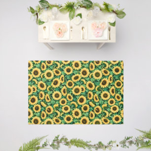 Golden Sunflower Garden Outdoor Rug