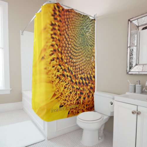 Golden Sunflower Luxury with dewdrops Shower Curtain