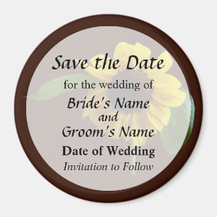 Golden Sunflower Save the Date Magnet