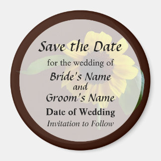 Golden Sunflower Save the Date Magnet