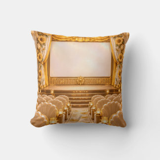 Golden Sunflower Vintage Cinema Throw Pillow