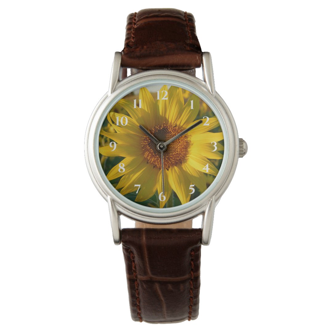 Golden Sunflower Watch | Zazzle