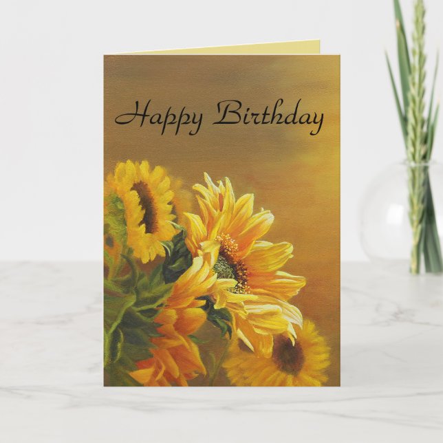 Golden Sunflowers Card (Front)