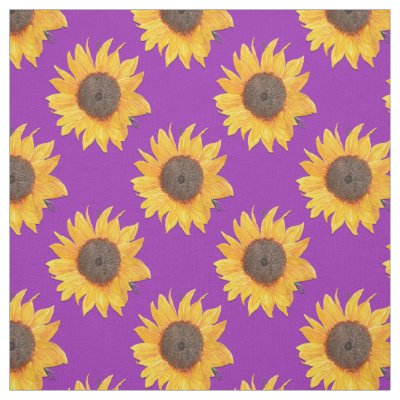 Golden Sunflowers on Purple
