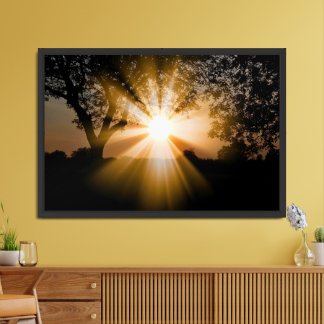 Golden Sunrays Matte Poster Print – Warm Sunrise