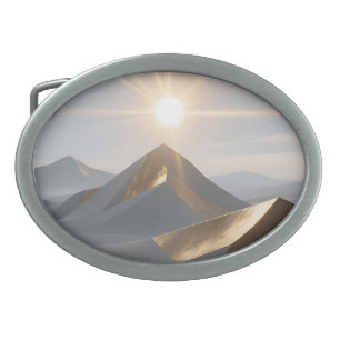 Golden Sunrise Desert Peaks Belt Buckle