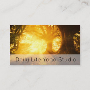 Golden Sunrise Morning Through Forest Business Card