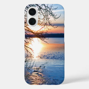 Golden Sunrise Over Lake Inspirational Morning iPhone 16 Case
