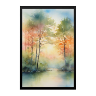 Golden Sunrise Over the Lake – Autumn Acrylic Print