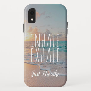 Golden Sunrise Tropical Beach Scene Inhale Exhale iPhone XR Case