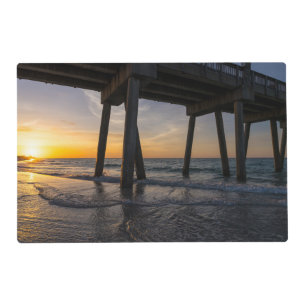 Golden Sunrise Under Pensacola Pier Placemats