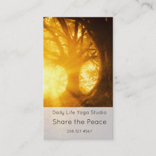 Golden Sunrise Yoga Meditation Referral Business Card
