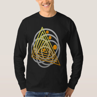 Golden Suns & Silver Geometry – Cosmic Abstract Ap T-Shirt